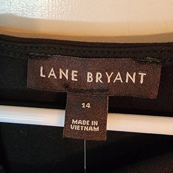 Lane Bryant Twist-Neck Ponte Sheath Black Dress Plus 14 NEW - Picture 5 of 12